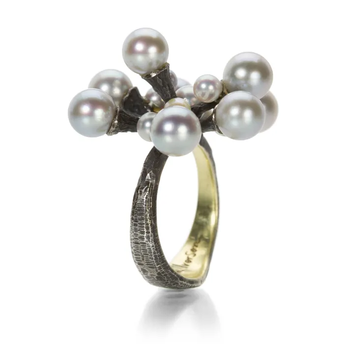 John Iversen Gray Pearl Jacks Ring Rings