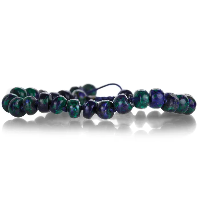 Joseph Brooks Bracelets 8mm Azurite and Malachite Macrame Bracelet