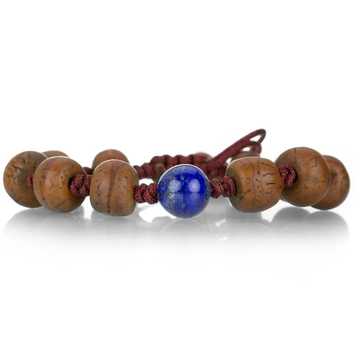 Joseph Brooks Bracelets Tibetan Bodhi Bead Bracelet with Lapis Bead