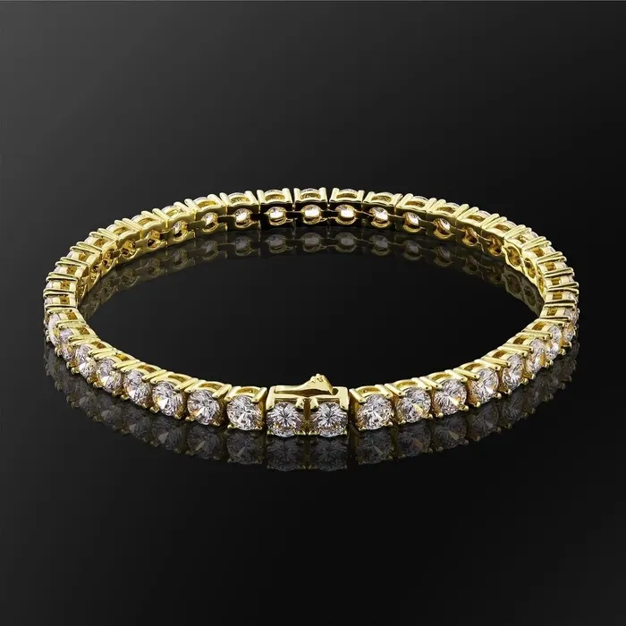 KRKC Bracelets 345mm Tennis Bracelet 14K Gold Plated
