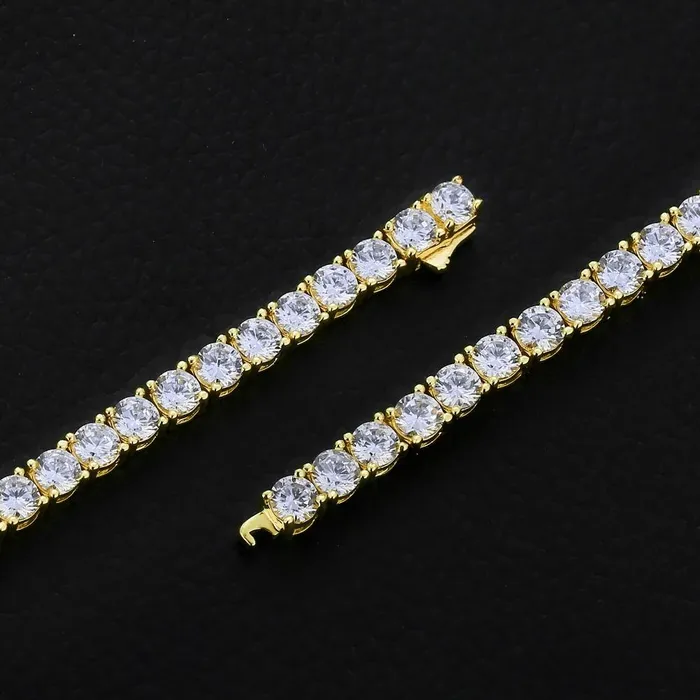 KRKC Bracelets 345mm Tennis Bracelet 14K Gold Plated