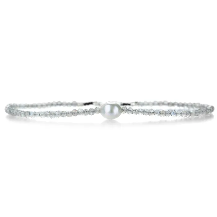 Labradorite and Pearl Bead Bracelet Margaret Solow Bracelets