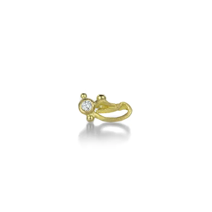 Lene Vibe Earrings Carved Single Stud Earring