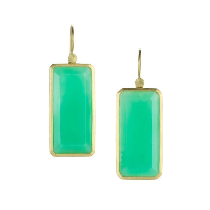 Lola Brooks Emerald Cut Chrysoprase Drop Earrings Earrings