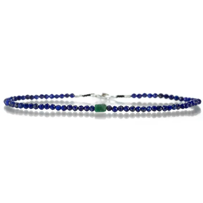Margaret Solow Bracelets Lapis and Emerald Bead Bracelet