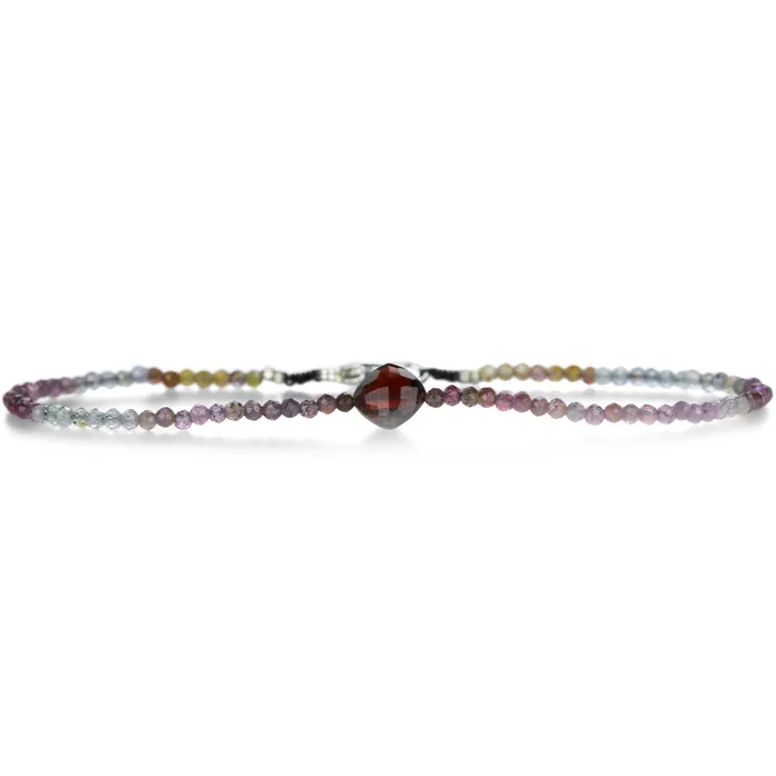 Margaret Solow Bracelets Sapphire and Garnet Beaded Bracelet