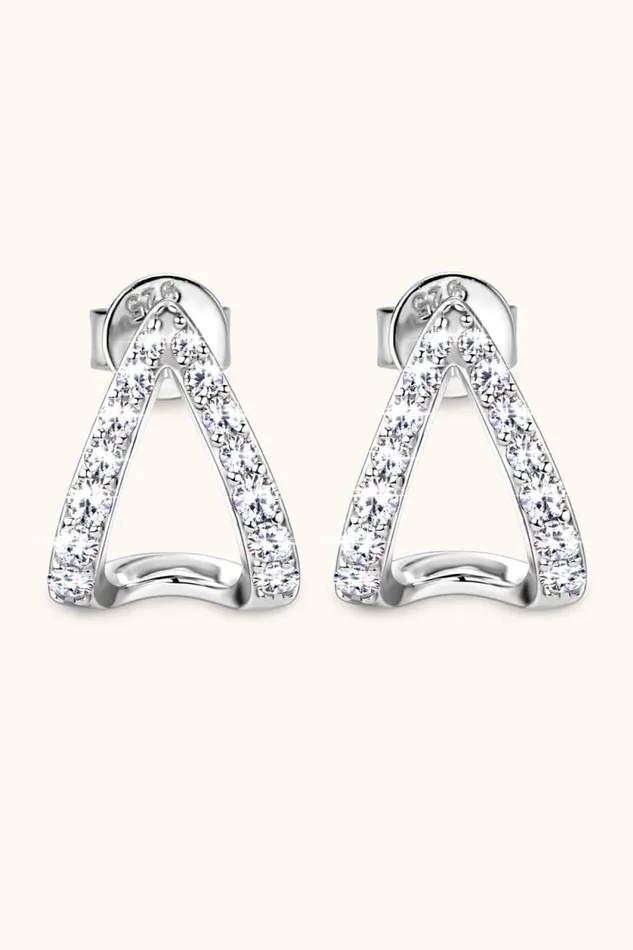 Moissanite Minimalist 925 Sterling Silver Earrings Trendsi Earrings