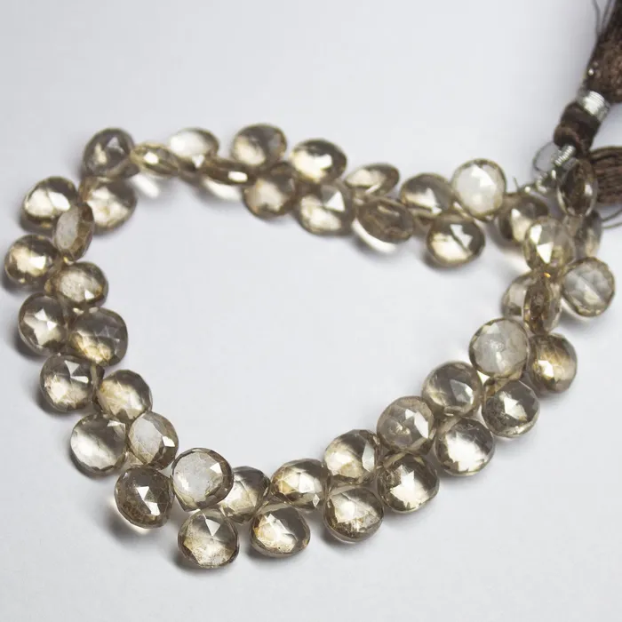Natural Mystic Smoky Quartz Faceted Heart Drop Beads 7mm 8mm 8 Beads Supplies USA Earrings Natural Mystic Smoky Quartz Faceted Heart Drop Beads 7mm 8mm 8 Beads Supplies USA Earrings