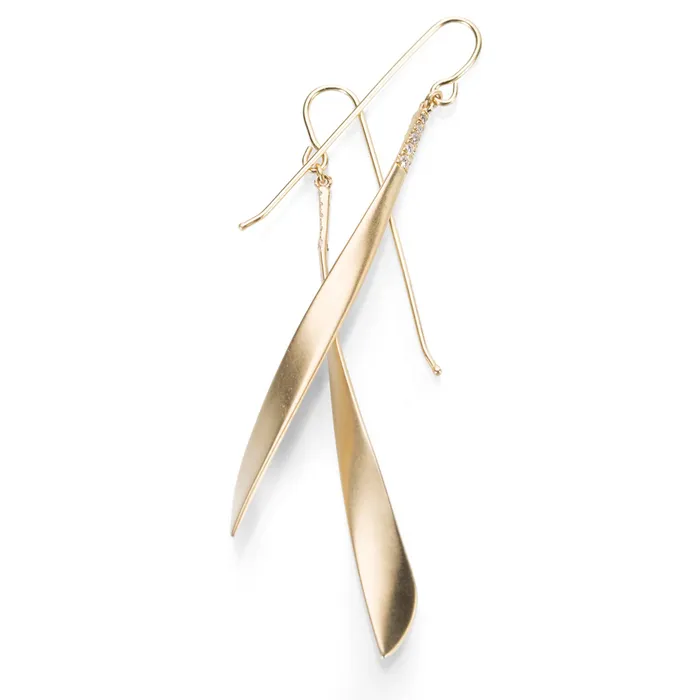 Nicole Landaw Twist Sail Earrings with Diamonds Earrings