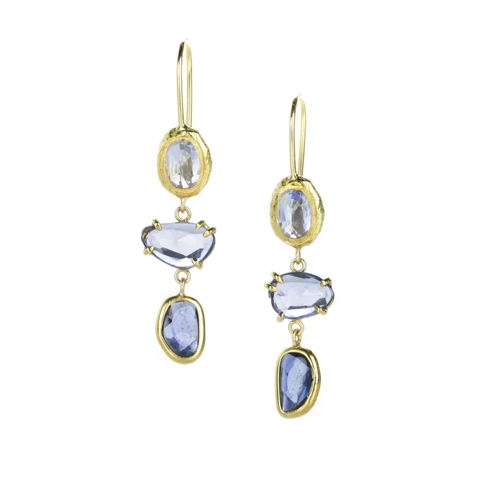 Page Sargisson Earrings Triple Blue Sapphire Earrings