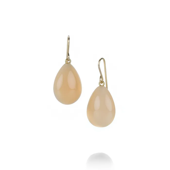 Peach Moonstone Cabochon Earrings Maria Beaulieu Earrings
