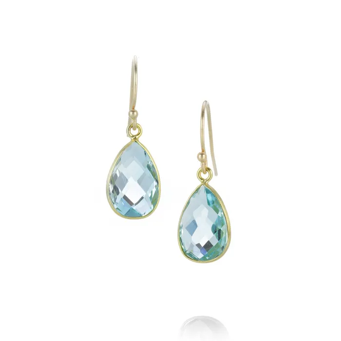Pear Shaped Blue Topaz Earrings Margaret Solow Earrings