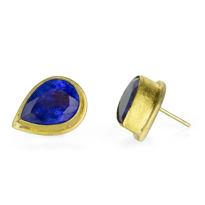 Petra Class Teardrop Tanzanite Stud Earrings Earrings Petra Class Teardrop Tanzanite Stud Earrings Earrings
