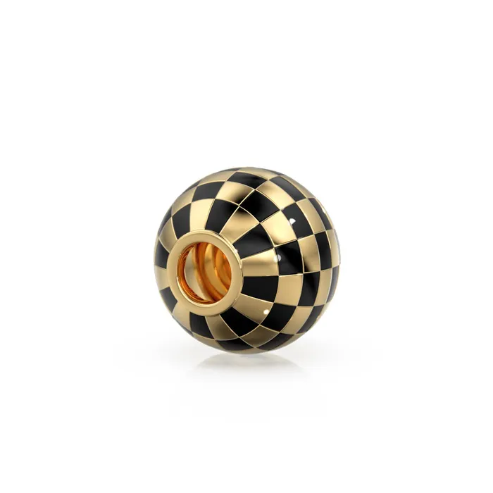 PreStyled Sets 10mm 18k Solid Yellow Gold Round Ball Checkerboard Enamel Spacer Findings Beads 1 piece Jalvi Co PreStyled Sets 10mm 18k Solid Yellow Gold Round Ball Checkerboard Enamel Spacer Findings Beads 1 piece Jalvi Co