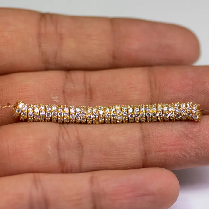 PreStyled Sets 5mm 18k Solid Yellow Gold Diamond Eternity Rondelle Wheel Bead Finding Spacer Gold Rondelle Bead Diamond Findings Jalvi Co PreStyled Sets 5mm 18k Solid Yellow Gold Diamond Eternity Rondelle Wheel Bead Finding Spacer Gold Rondelle Bead Diamond Findings Jalvi Co