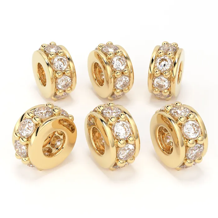 PreStyled Sets 5mm 18k Solid Yellow Gold Diamond Eternity Rondelle Wheel Bead Finding Spacer Gold Rondelle Bead Diamond Findings Jalvi Co PreStyled Sets 5mm 18k Solid Yellow Gold Diamond Eternity Rondelle Wheel Bead Finding Spacer Gold Rondelle Bead Diamond Findings Jalvi Co