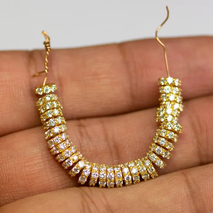 PreStyled Sets 5mm 18k Solid Yellow Gold Diamond Eternity Rondelle Wheel Bead Finding Spacer Gold Rondelle Bead Diamond Findings Jalvi Co PreStyled Sets 5mm 18k Solid Yellow Gold Diamond Eternity Rondelle Wheel Bead Finding Spacer Gold Rondelle Bead Diamond Findings Jalvi Co