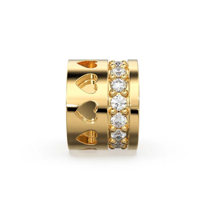 PreStyled Sets Jalvi Co Heart Real Diamond 18k Solid Gold Eternity Rondelle Wheel Spacer Handmade Beads PreStyled Sets Jalvi Co Heart Real Diamond 18k Solid Gold Eternity Rondelle Wheel Spacer Handmade Beads