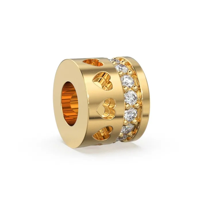 PreStyled Sets Jalvi Co Heart Real Diamond 18k Solid Gold Eternity Rondelle Wheel Spacer Handmade Beads PreStyled Sets Jalvi Co Heart Real Diamond 18k Solid Gold Eternity Rondelle Wheel Spacer Handmade Beads