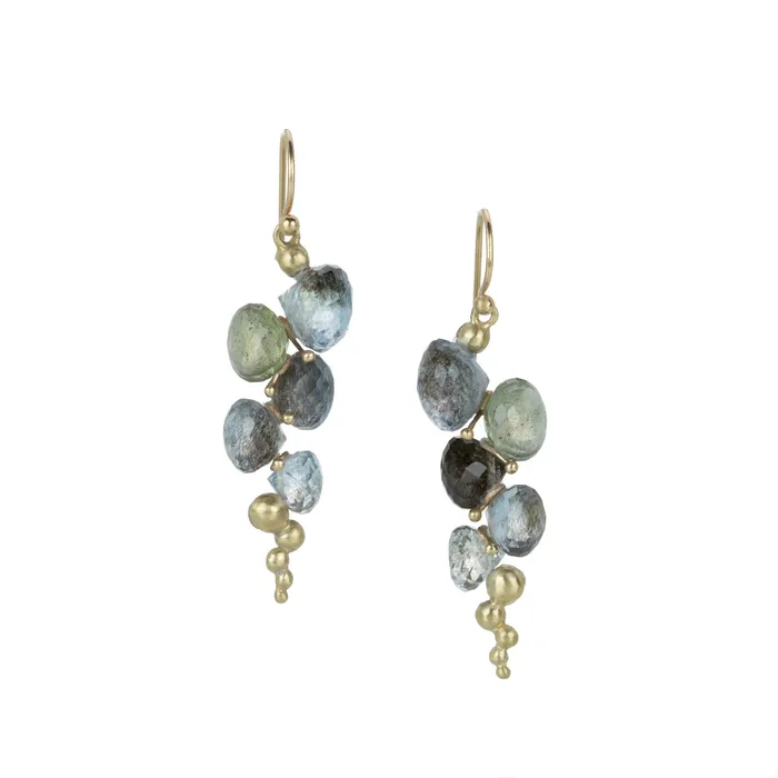 Rachel Atherley Small Moss Aquamarine Caviar Earrings Earrings