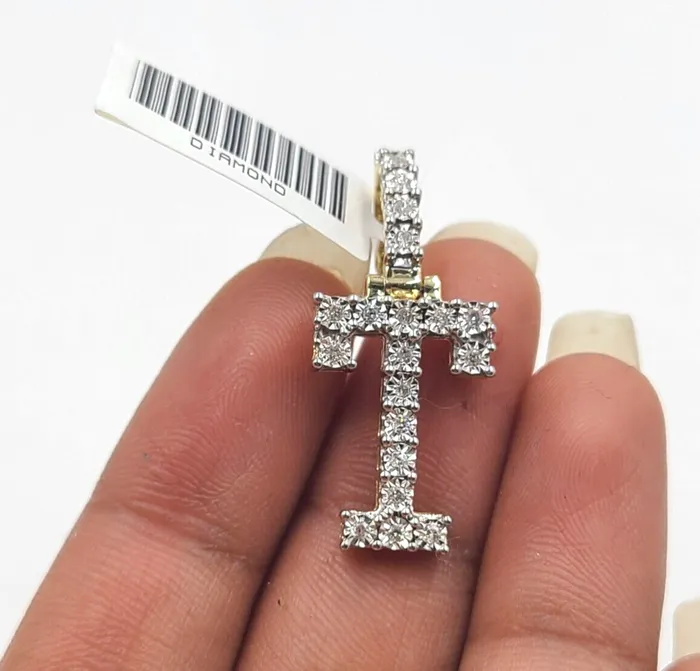 Real 10k Gold Diamond Letter T Initial Alphabet CharmPendant 125 Globalwatches10 Charm Necklaces Real 10k Gold Diamond Letter T Initial Alphabet CharmPendant 125 Globalwatches10 Charm Necklaces