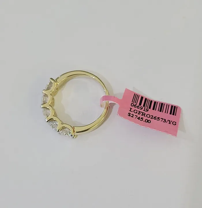 Real 10k Yellow Gold Diamond Ladies Ring Lab Created Women Engagement Wedding Gold and Diamond Rings
