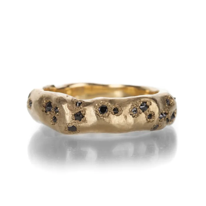 Rings 18k Chunky Band with Inverted Diamonds Todd Pownell