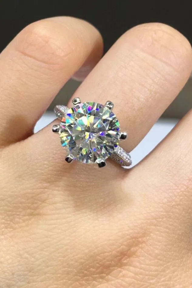 Rings 5 Carat Moissanite 6Prong Ring Trendsi