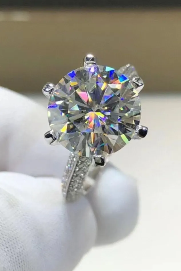 Rings 5 Carat Moissanite 6Prong Ring Trendsi