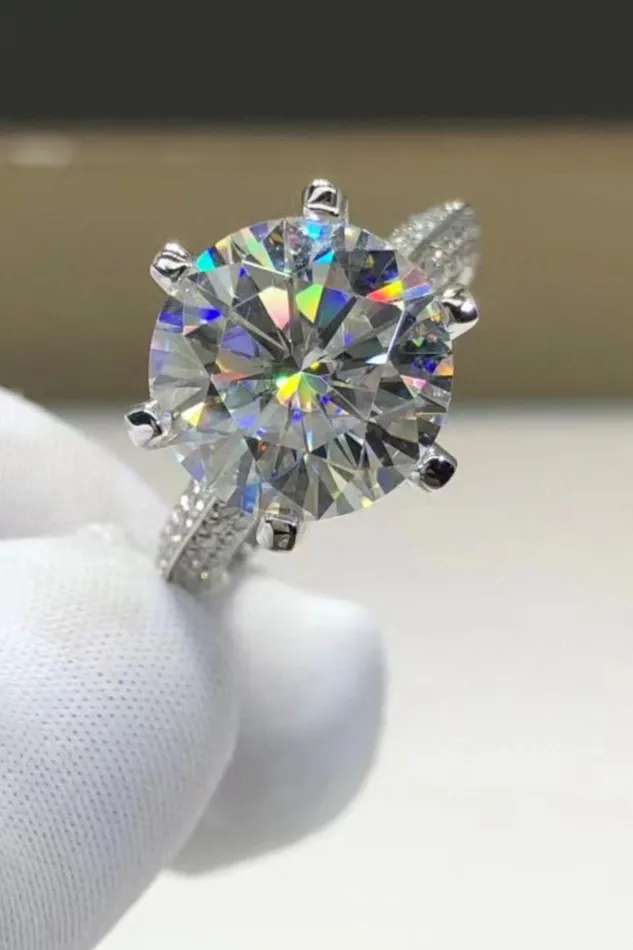Rings 5 Carat Moissanite 6Prong Ring Trendsi