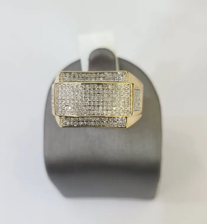 Rings Gold and Diamond Real 10k Yellow Gold Diamond Mens Ring Band Wedding Genuine Natural