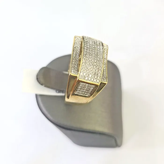 Rings Gold and Diamond Real 10k Yellow Gold Diamond Mens Ring Band Wedding Genuine Natural