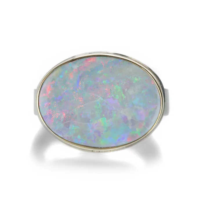 Rings Jamie Joseph Oval Australian Black Opal Ring