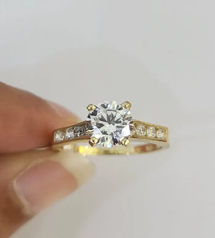 Rings Real 10k Yellow Gold Ring Wedding Engagement Casual 10Kt Genuine Gold and Diamond
