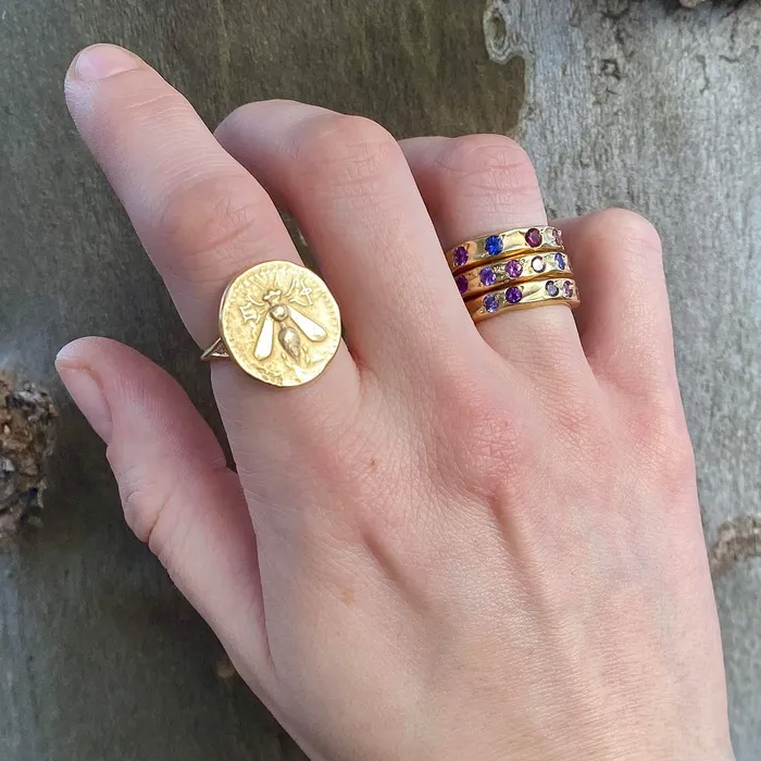 Rings Robin Haley 14k Multicolored Montana Sapphire Ring Rings Robin Haley 14k Multicolored Montana Sapphire Ring
