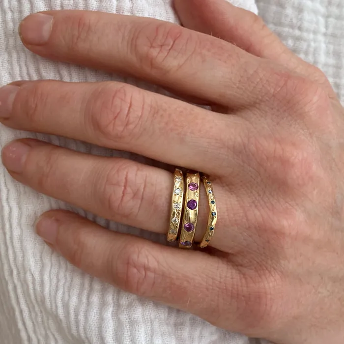Rings Robin Haley 14k Multicolored Montana Sapphire Ring Rings Robin Haley 14k Multicolored Montana Sapphire Ring