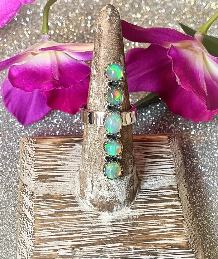 Rings Sophiareneboutiquecom Sterling Silver Five Stone Opal Crawler