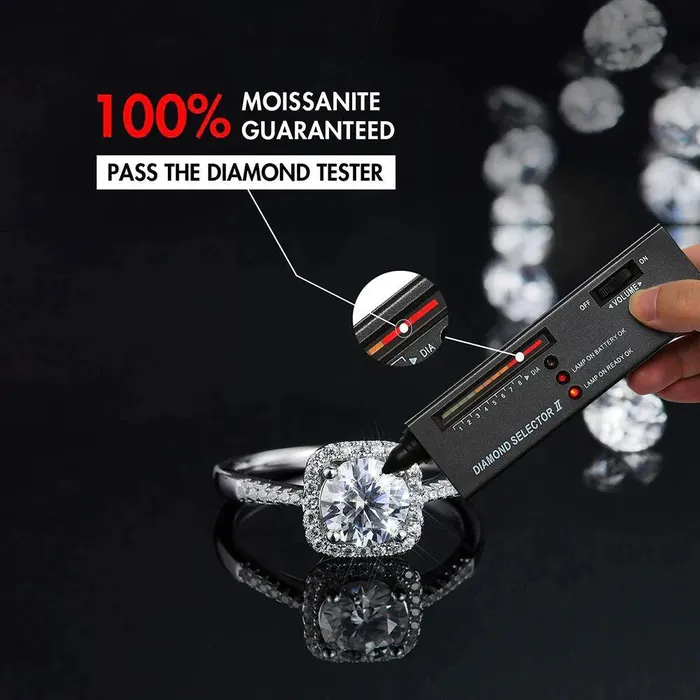 Rings WeiZi Wuzhou Oval Cut Moissanite Diamond Paved Halo Ring for Women