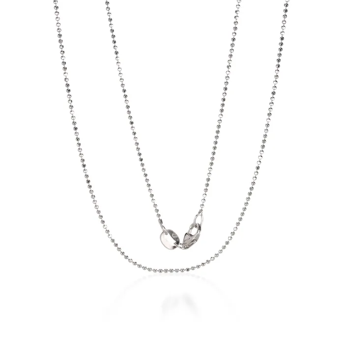 Rings White Gold 1mm Diamond Cut Ball Chain 18 Julez Bryant