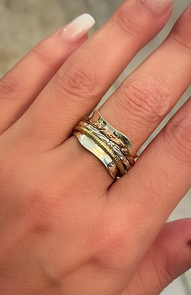 Sophiareneboutique Rings Sterling Silver Three Tone Spinner Ring