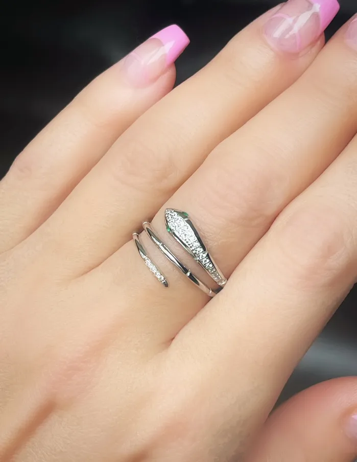 STERLING SILVER RHODIUM WRAP SNAKEE RING Sophiareneboutiquecom Rings