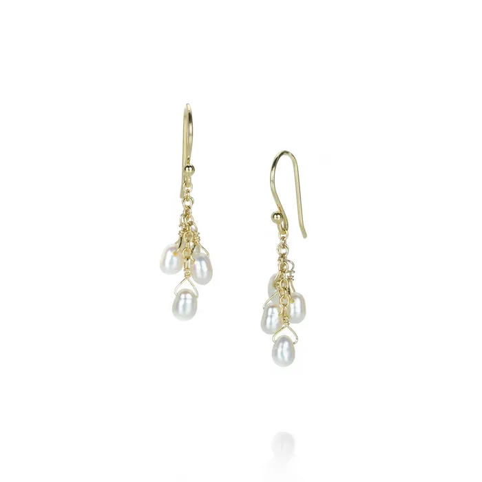 White Pearl Cascading Luna Earrings Anne Sportun Earrings