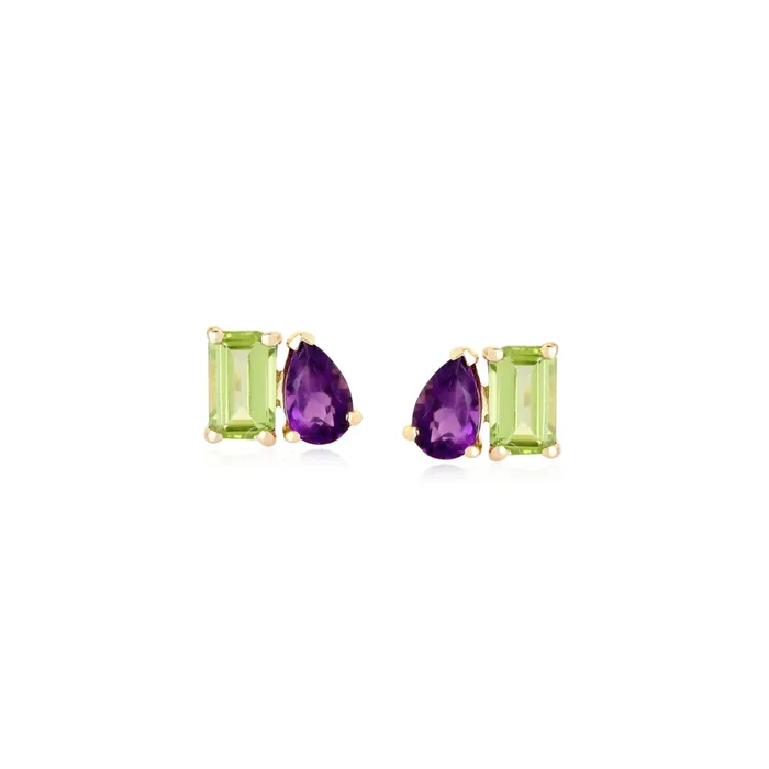 Alev Collection Earrings Petite TwoGemstones Earrings