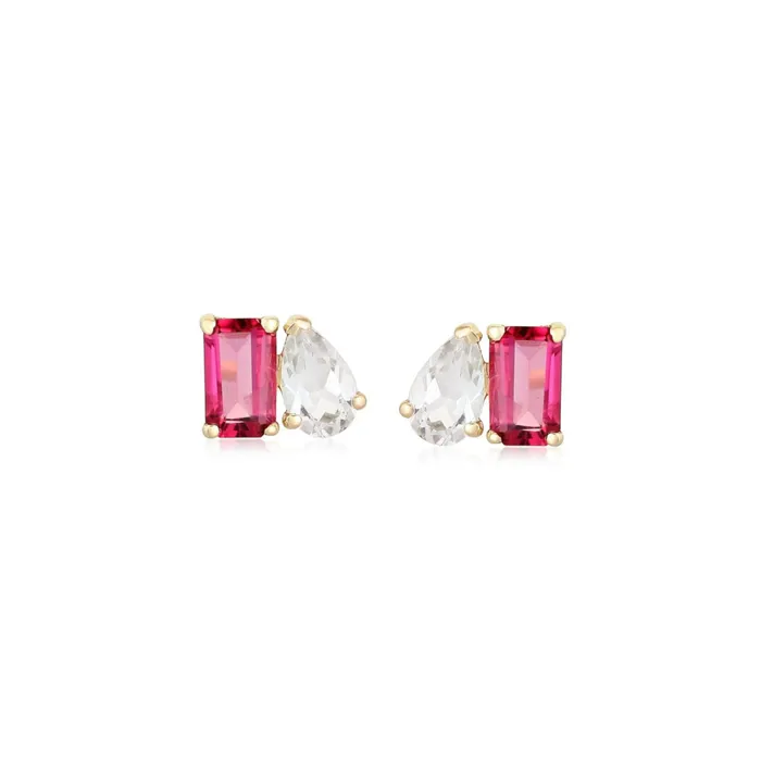 Alev Collection Earrings Petite TwoGemstones Earrings