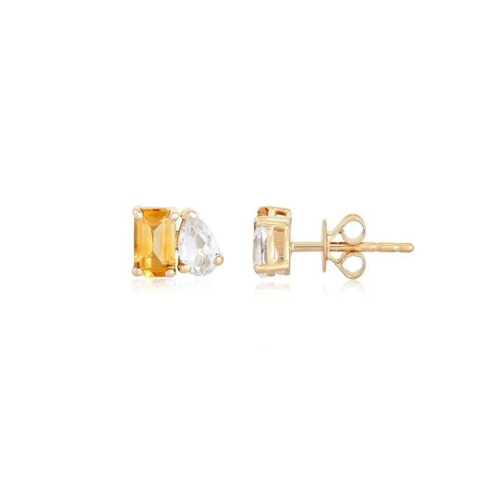 Alev Collection Earrings Petite TwoGemstones Earrings