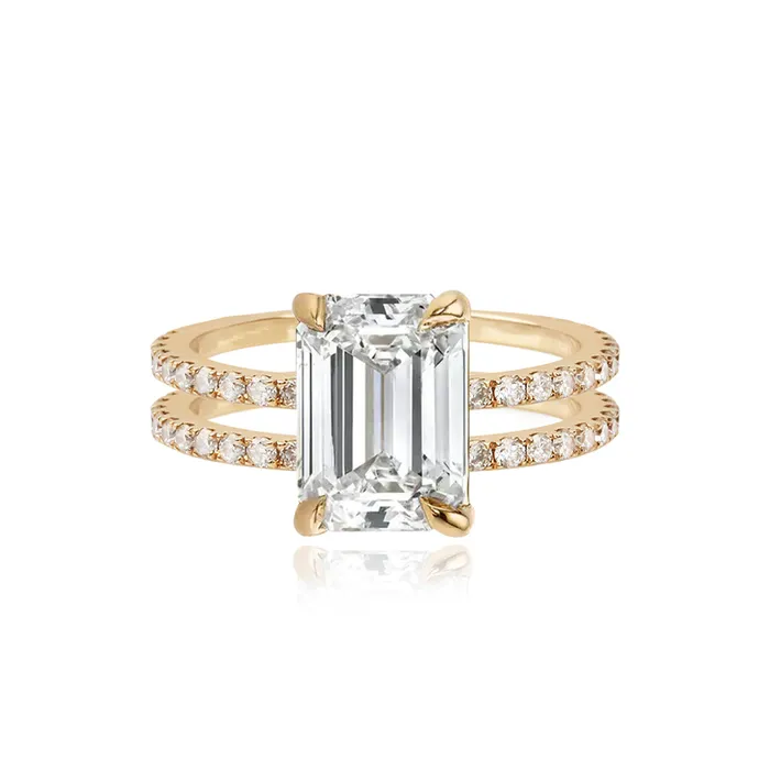 Alev Jewelry Rings Double Pave Band Engagement Ring