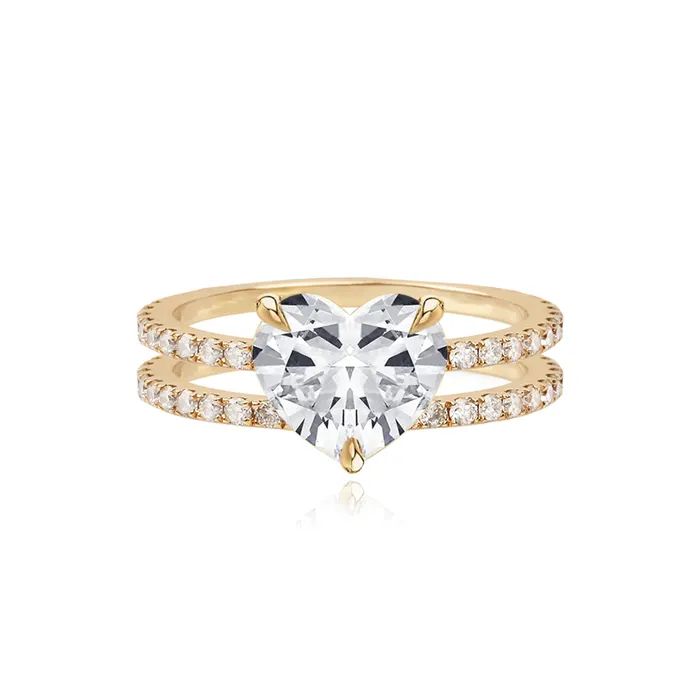 Alev Jewelry Rings Double Pave Band Engagement Ring