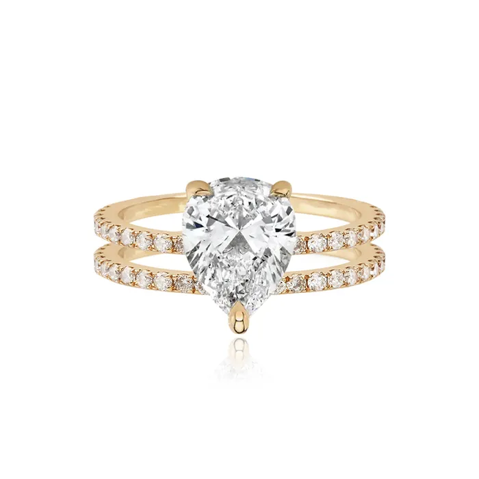 Alev Jewelry Rings Double Pave Band Engagement Ring