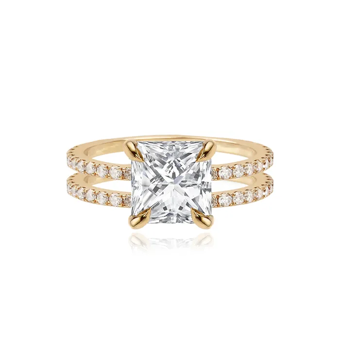 Alev Jewelry Rings Double Pave Band Engagement Ring