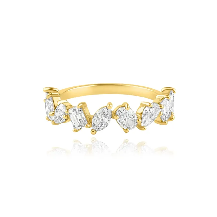 Alev Jewelry Rings Half Eternity Multi Shape Diamond Ring